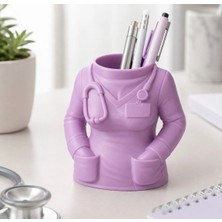 Eb Studio Doktor Hemşire Temalı Pembe Kalemlik – Stetoskoplu Medikal Masaüstü Düzenleyici ve Hediye