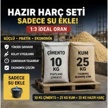Novastone 10 kg Çimento + 25 kg Kum Hazır Harç Seti | 35 kg | Pratik Karışım | Inşaat & Tadilat