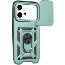 YM PAZARLAMA Huawei Honor 600 Pars Lens Yüzüklü Silikon - Yeşil