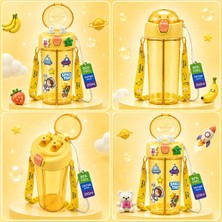 Heydiye Mâbeyn Ikili Suluk 550 ml – Tritan Bpa-Bps Free Matara, Çift Hazneli, Çift Içim Kapaklı, Bilek ve Boyun Askılı, Sticker & 3D Figür Hediyeli
