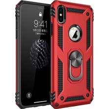 YM PAZARLAMA Iphone Xs Max Kılıf Sofya Yüzüklü Silikon Kapak - Kırmızı