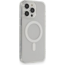 YM PAZARLAMA Iphone 13 Pro Max Kılıf Matte Şeffaf Magneticsafe - Şeffaf
