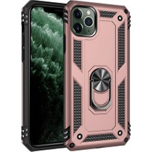 YM PAZARLAMA Iphone 11 Pro Max Kılıf Sofya Yüzüklü Silikon Kapak - Rose