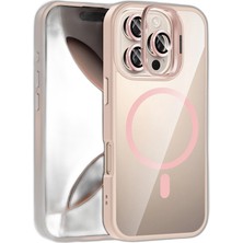 YM PAZARLAMA Joko Iphone 16 Pro Remim Lensli Magsafe Standlı Kapak - Pembe