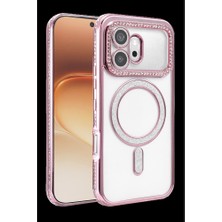 YM PAZARLAMA Huawei Honor 600 Joke Simli Magneticsafe Kılıf - Pembe