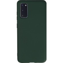 YM PAZARLAMA Galaxy S20 Kılıf Nano Içi Kadife Silikon - Koyu Yeşil