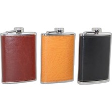 YM PAZARLAMA Paslanmaz Çelik Tekli 9 Oz Derili Matara  ALK2662