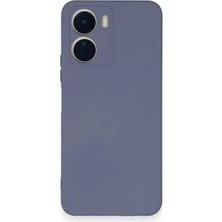 YM PAZARLAMA Vivo Y16 Kılıf Nano Içi Kadife Silikon - Gri