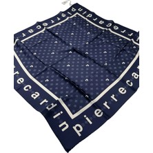 Pierre Cardin Sura Ipek Eşarp 8940230 Logolu Desen Lacivert