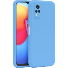 YM PAZARLAMA Vivo Y53S Kılıf Nano Içi Kadife Silikon - Mavi