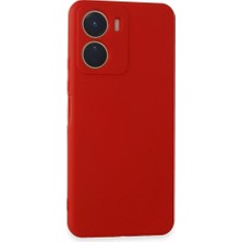 YM PAZARLAMA Vivo Y16 Kılıf First Silikon - Kırmızı