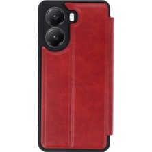 YM PAZARLAMA Poco X7 Pro Kılıf Flip Cover - Kırmızı