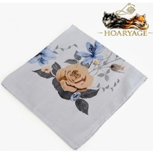 Hoaryage Desenli Dikişli Oyasız Yazma Tülbent Yemeni Fular Eşarp 100X100 Cm, Ortası Boş