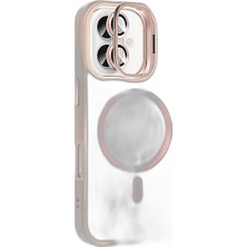 YM PAZARLAMA Joko Iphone 16 Plus Remim Lensli Magsafe Standlı Kapak - Pembe