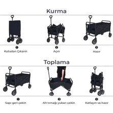 Büyük Kapasiteli Katlanır Kamp Arabası Taşınabilir Vagon