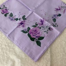 Hoaryage Desenli Dikişli Oyasız Yazma Tülbent Yemeni Fular Eşarp 100X100 Cm, Ortası Boş