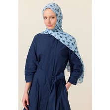 CS Camellia Scarf Polka Kraş Şal - Mavi