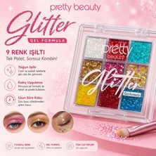 Pretty Beauty Glitter Gel Far Paleti – 9 Renkli Işıltılı Göz Farı Paleti