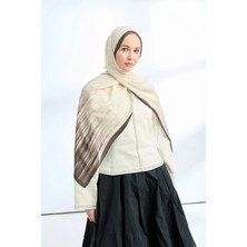Armanda Elegant Harmony Lınora Desen Şal - Siyah - Vizon