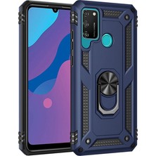 YM PAZARLAMA Huawei Y6P Kılıf Sofya Yüzüklü Silikon Kapak - Lacivert