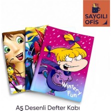 Masis Saygılıofis Hazır A5 Desenli Defter Kabı Kız Modelli Desenler Küçük Boy Defter Kaplığı Karışık ( 3 Adet )