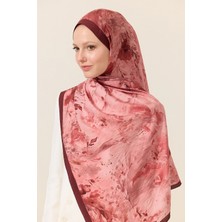 CS Camellia Scarf Watercolor Pamuk Viskon Şal - Cherry