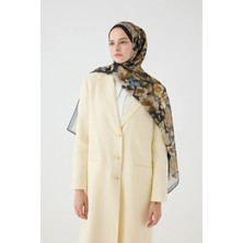 CS Camellia Scarf Tokyo Rami Şal - Siyah-Bej