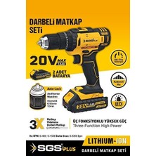 Sgs AKÜLÜ VİDALAMA SETİ DARBELİ 20 VOLT 2*1.5Ah