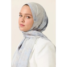 CS Camellia Scarf Flora Pamuk Viskon Şal - Mavi
