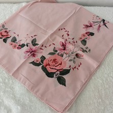 Hoaryage Desenli Dikişli Oyasız Yazma Tülbent Yemeni Fular Eşarp 100X100 Cm, Ortası Boş