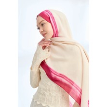 Armanda Soft Blush Floş Viskon Şal - Bej - Fuşya