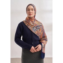 Armanda Ethnic Vual Mystigue Desen Özel Seri Şal - Lacivert Dore