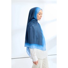 Armanda Soft Blush Floş Viskon Şal -Lacivert - Bebe Mavisi