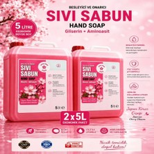 Wbrex Besleyici ve Onarıcı Sıvı El Sabunu 5lt * 2ADET Ekonomik Boy Japon Kiraz Çiçeği Kokulu