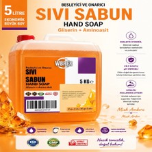 Wbrex Besleyici ve Onarıcı Sıvı El Sabunu 5 lt Ekonomik Boy Glycerin ve Amino Asit İçerir