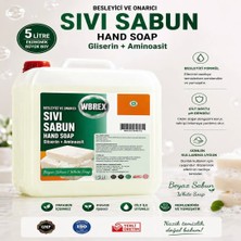 Wbrex Besleyici ve Onarıcı Sıvı El Sabunu 5lt Ekonomik Boy Beyaz Sabun Kokulu pH Dengeli Tüm Ciltler İçin