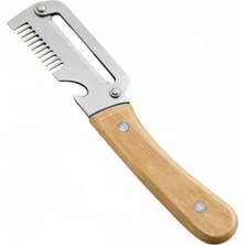 Munico 3 Adet Paslanmaz Çelik ve Ahşaptan Yapılmış, Ergonomik Saplı 2'si 1 Arada Evrensel Soyucu Bıçak