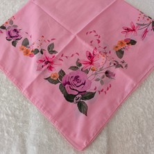 Hoaryage Desenli Dikişli Oyasız Yazma Tülbent Yemeni Fular Eşarp 100X100 Cm, Ortası Boş