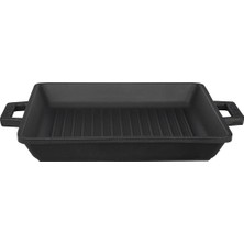 Happy Trend Lava Döküm Izgara Tava, 26 Cm, Metal Kulplu