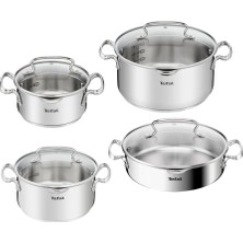Happy Trend Tefal Duetto Indüksiyon Tabanlı 8 Parça Çelik Tencere Seti - 2100139450