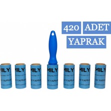 Happy Trend Family Co. Kedi Köpek Saç Kıl Tüy Toplayıcı Rulo 1 Rulo 6 Yedek Her Biri 60 Yaprak Toplam 420 Yaprak