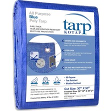 Happy Trend Kotap TRA-3050 Su Geçirmez Çok Amaçlı Çok Amaçlı 5 Mil Poli Tente, 30 x 50-Foot, Mavi