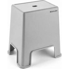 Happy Trend Büyük Boy Kaymaz Banyo Taburesi - 150 kg Taşıma Kapasiteli Kaydırmaz Banyo Taburesi - Çocuk Taburesi - Basamak Tabure - 1. Sınıf Sert Plastik 45 x 40 x 24 cm (Büyük Boy Gri)