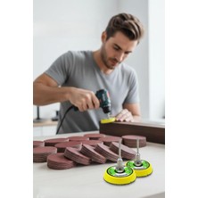 Happy Trend Transformacion Pimli 50MM Cırt Zımpara Taban Seti 124 Parça Matkap ve Gravür Uyumlu Profesyonel Hobi Seti 722610