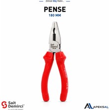 Apeksal Sait Demirci SD2554 180 mm Profesyonel Kombine Pense Sıcak Dövme Çelik Sanayi Tipi