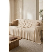 Dokuvia Iskandinav Dokulu Pamuklu Saçaklı Koltuk Örtüsü ve Koltuk Şalı Kaymaz Terletmez 180X300 cm