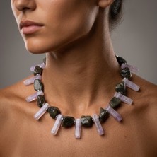 THEIA GemWorks Eleri - Lavender Kuvars ve Labradorit Detaylı El Yapımı Kolye