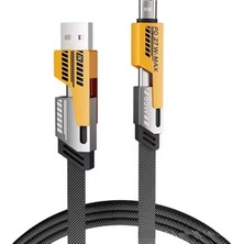 Svoria Store 4’ü 1 Arada 65W Hızlı Şarj Kablosu – USB ve Type-C Girişli, Örgülü Dayanıklı