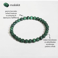 Taşmir Gerçek Malahit Bileklik, 6 mm Doğal Taş Bileklik