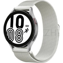 Marsilyan™- Samsung Galaxy Watch 4 Metal Mıknatıslı Kordon - Gümüş